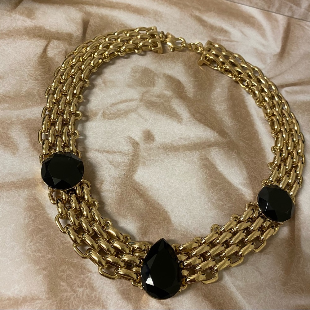 Gold and Black Statement Necklace